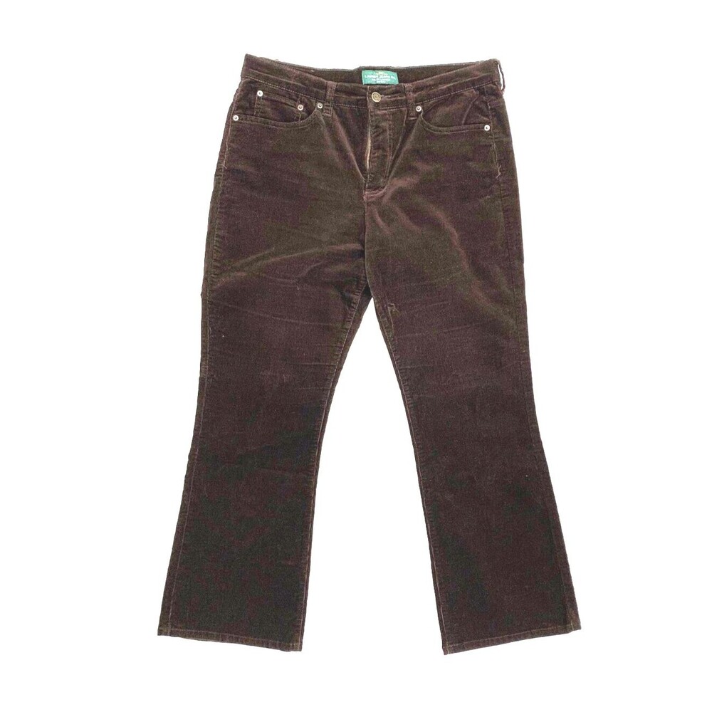 Y2K 90s Ralph Lauren Bootcut Corduroy Pants Sz 14P Dark Brown Country Preppy LRL